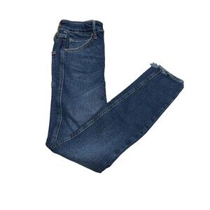 Free People Boho Raw Hem High Rise Jegging in Deep Indigo Blue- Size 27 NWT